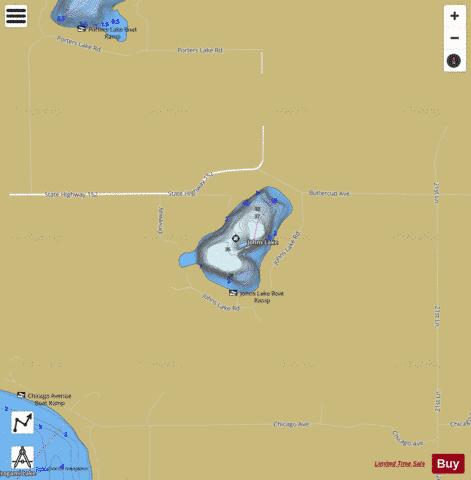 Johns Lake depth contour Map - i-Boating App