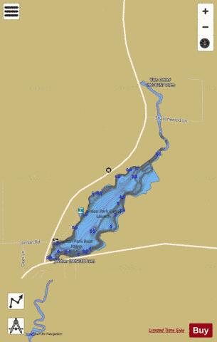 Jordan Pond depth contour Map - i-Boating App