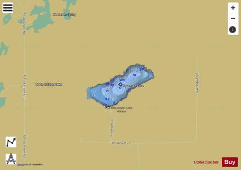 Knuteson Lake depth contour Map - i-Boating App