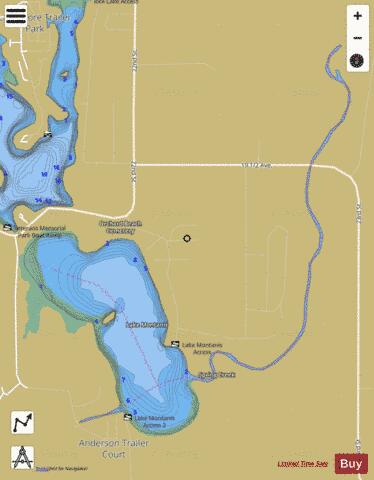 Lake Montanis depth contour Map - i-Boating App