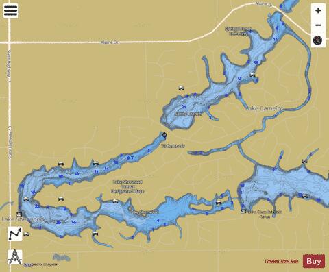 Lake Sherwood depth contour Map - i-Boating App