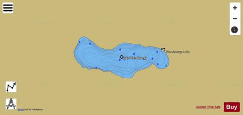 Lake Wandawega depth contour Map - i-Boating App