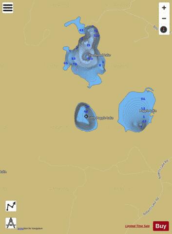 Little Popple Lake depth contour Map - i-Boating App