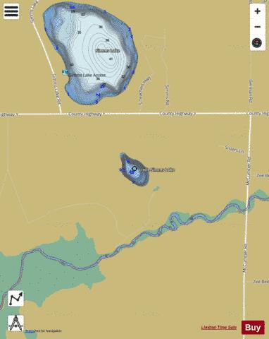 Little Simms Lake depth contour Map - i-Boating App