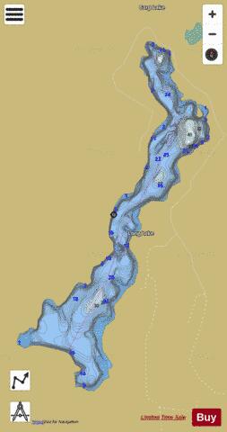 Long Lake K depth contour Map - i-Boating App