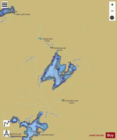 Lower Clear Lake depth contour Map - i-Boating App