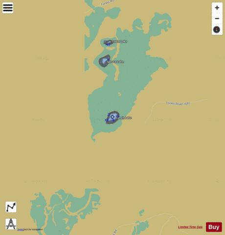 Lynch Lake depth contour Map - i-Boating App