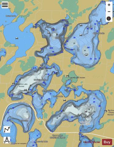 Medicine + Laurel Lake depth contour Map - i-Boating App
