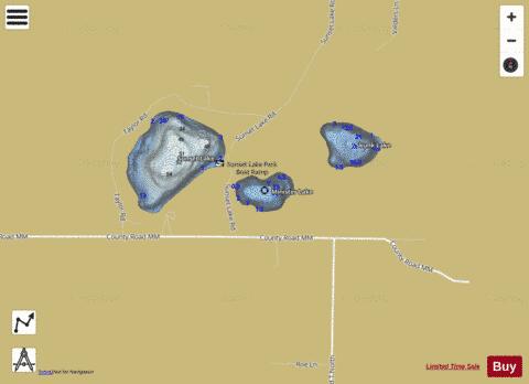 Minister Lake depth contour Map - i-Boating App