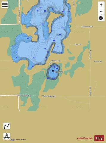 Mud Lake depth contour Map - i-Boating App
