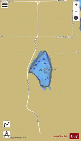 Mulligan Lake depth contour Map - i-Boating App