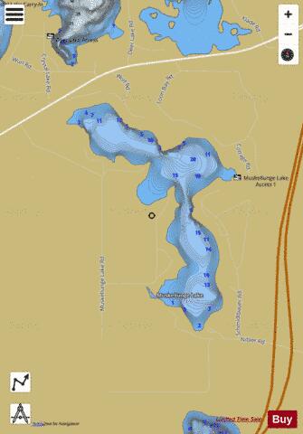 Muskellunge Lake C depth contour Map - i-Boating App