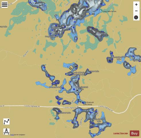 North of North Shattuck Lake depth contour Map - i-Boating App