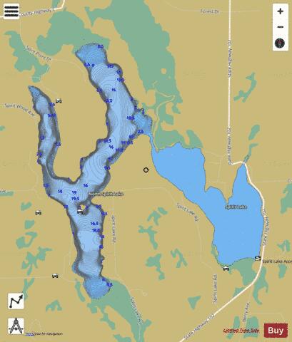 North Spirit Lake depth contour Map - i-Boating App