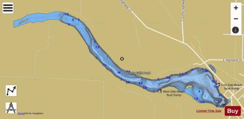 Oconto Falls Pond depth contour Map - i-Boating App