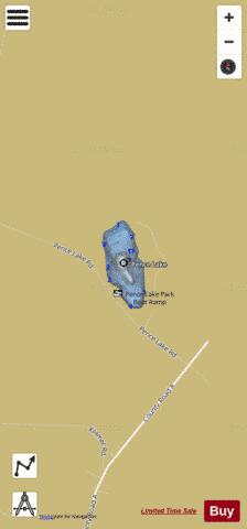 Pence Lake depth contour Map - i-Boating App
