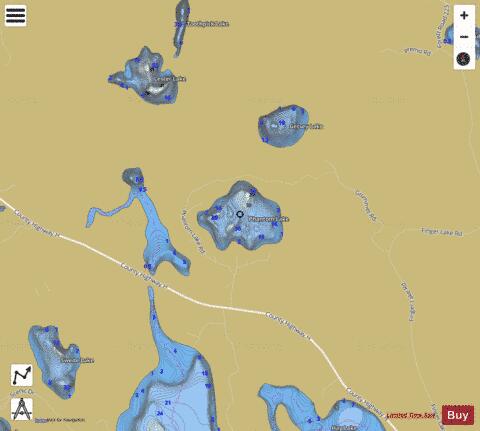 Phantom Lake depth contour Map - i-Boating App