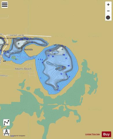 Pine Lake B depth contour Map - i-Boating App