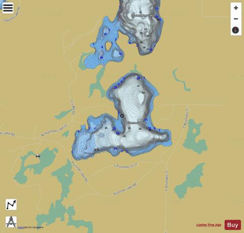 Plummer Lake depth contour Map - i-Boating App