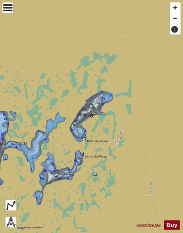 Red Lake B depth contour Map - i-Boating App