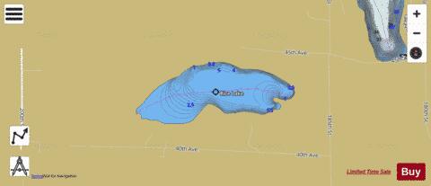 Rice Lake B depth contour Map - i-Boating App