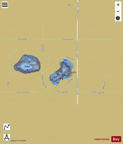 Rheinhardt Lake depth contour Map - i-Boating App