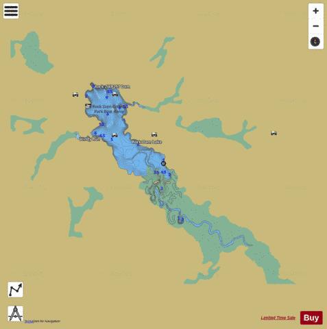 Rock Dam Lake depth contour Map - i-Boating App