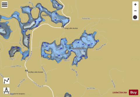 Seven Island Lake depth contour Map - i-Boating App