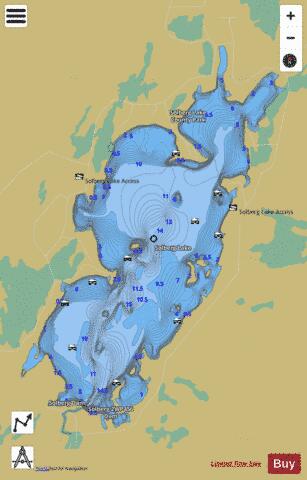 Solberg Lake depth contour Map - i-Boating App