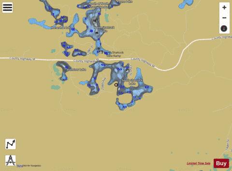 South Shattuck Lake depth contour Map - i-Boating App