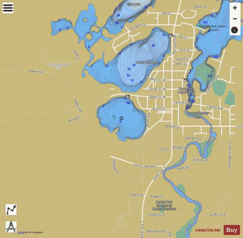South Twin Lake depth contour Map - i-Boating App