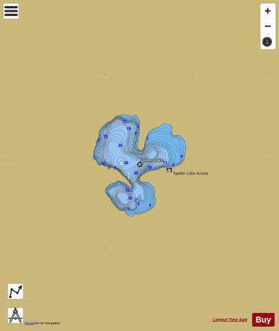 Spider Lake depth contour Map - i-Boating App