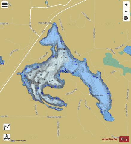 Squash Lake depth contour Map - i-Boating App