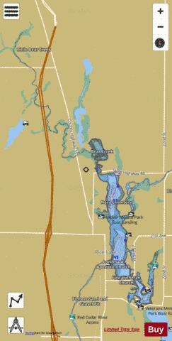 Stump Lake depth contour Map - i-Boating App