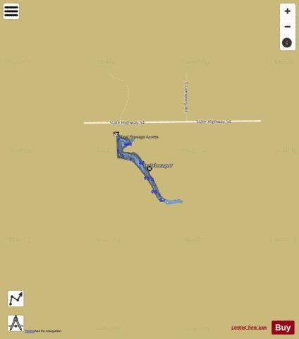 Teal Flowage depth contour Map - i-Boating App