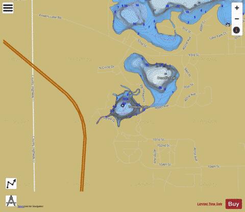 Tombeau Lake depth contour Map - i-Boating App