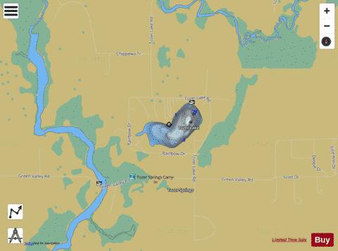 Tozer Lake depth contour Map - i-Boating App