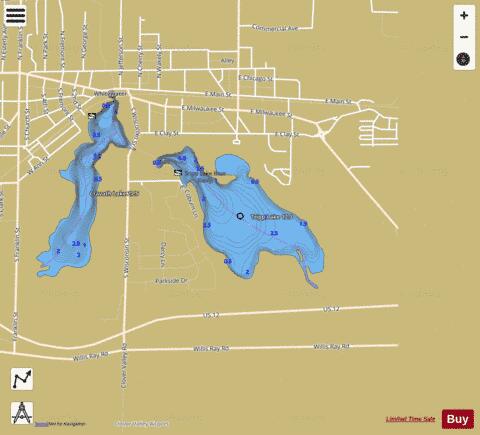 Tripp Lake  Trapp depth contour Map - i-Boating App