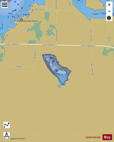 Twin Lake (South) depth contour Map - i-Boating App