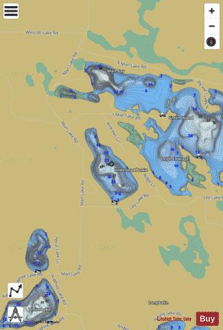Underwood Lake depth contour Map - i-Boating App