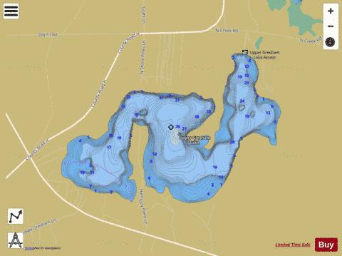 Upper Gresham Lake depth contour Map - i-Boating App