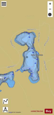 Upper Sugarbush Lake depth contour Map - i-Boating App