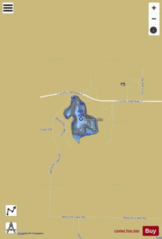Wescott Lake depth contour Map - i-Boating App