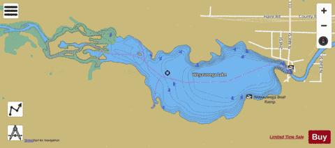 Weyauwega Lake depth contour Map - i-Boating App