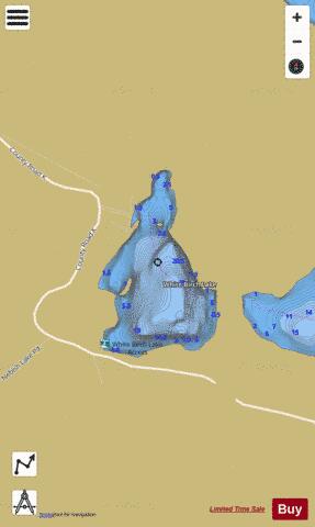 White Birch Lake depth contour Map - i-Boating App