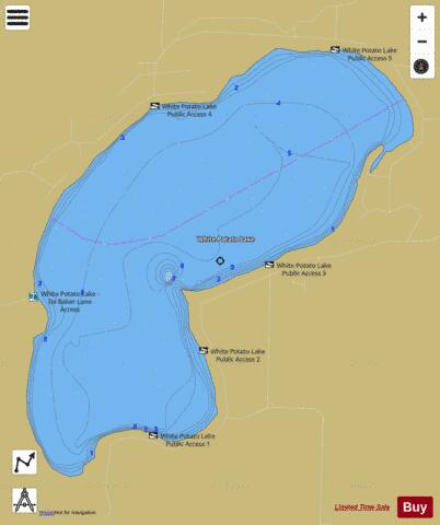 White Potato Lake depth contour Map - i-Boating App