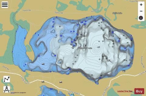 White Sand Lake depth contour Map - i-Boating App