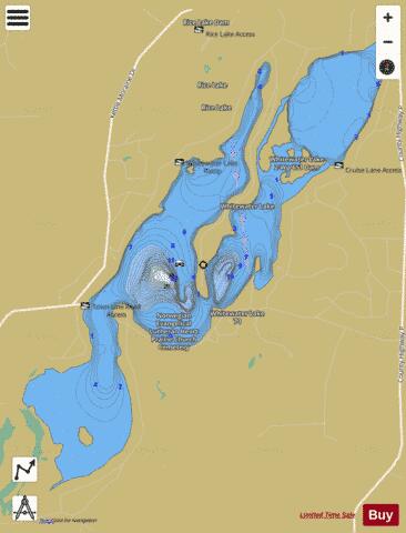 White Water Lake depth contour Map - i-Boating App
