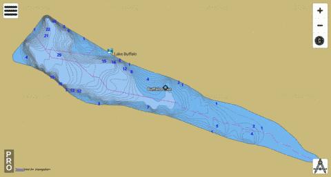 Buffalo Fork Lake depth contour Map - i-Boating App