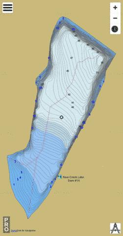 New Creek Lake depth contour Map - i-Boating App